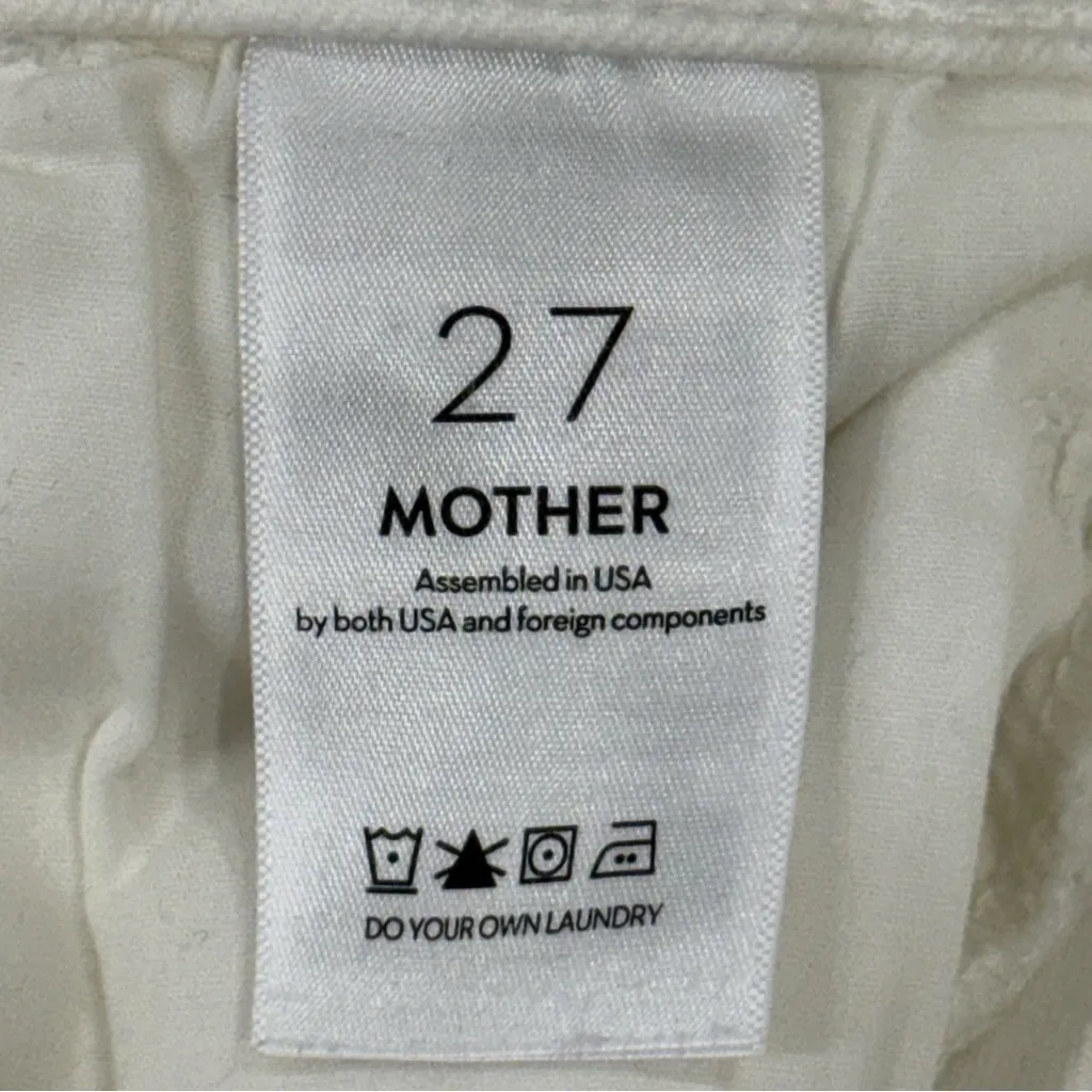 Mother The Hustler Ankle Fray Jeans Size 27 White Flare High Rise Coastal Chic - Image 13