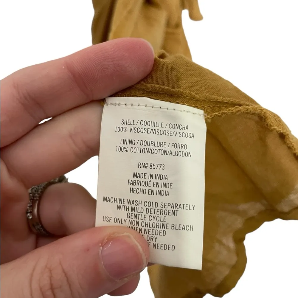 O’Neill Sand Mustard Yellow True Wrap Dress XS Cotton - Image 3