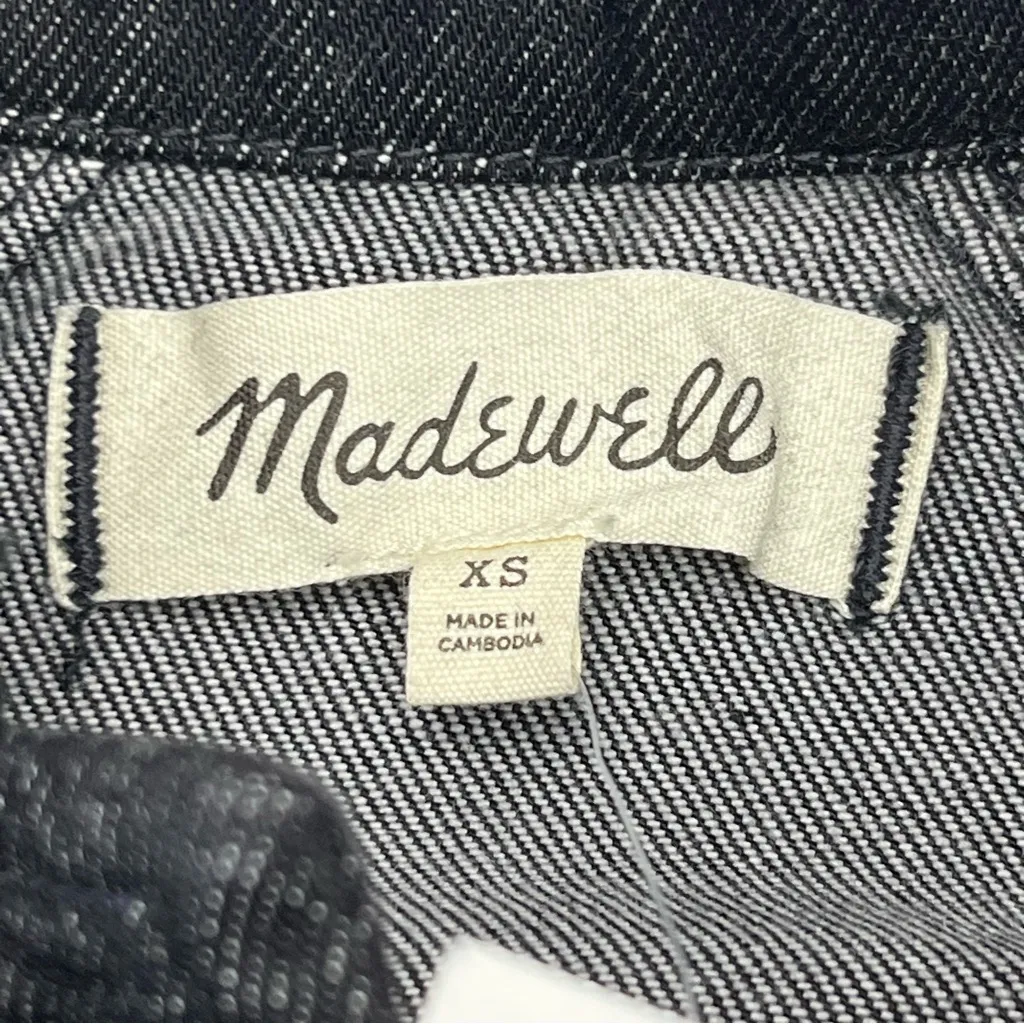 Madewell Oversized Jean‎ Jacket Womens XS Black Lunar Wash 100% Cotton M4230 NEW - Image 3