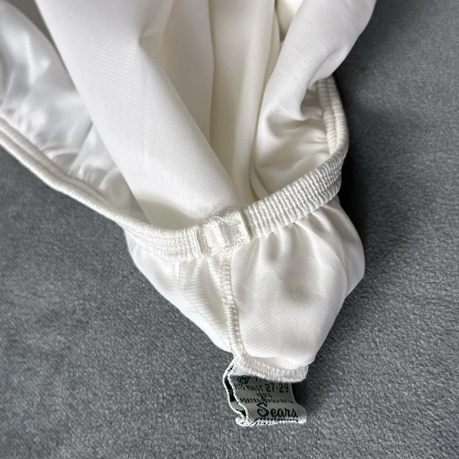 Vintage Sears Half Slip Medium Tall Fortel Modesty Panel White Pillow Tab 70s - Image 7