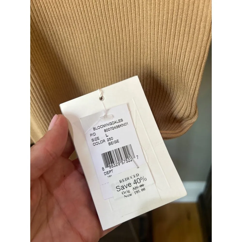 Bloomingdale'sLVIR Daytime Mini Ribbed Sweater Mini Dress Beige Womens Size Larg Brown Size L - Image 6