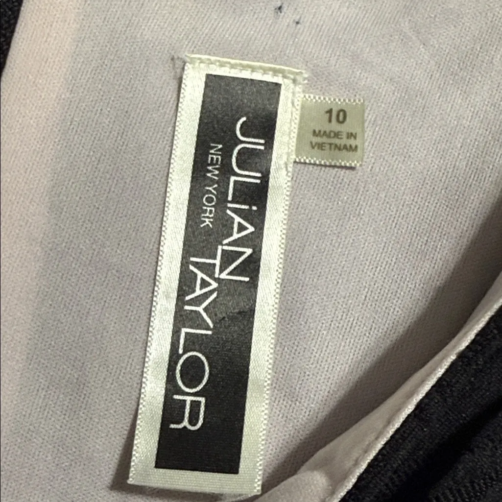 JULIAN TAYLOR women’s size 10 black dress ruched v-neck knee length NWT - Image 9