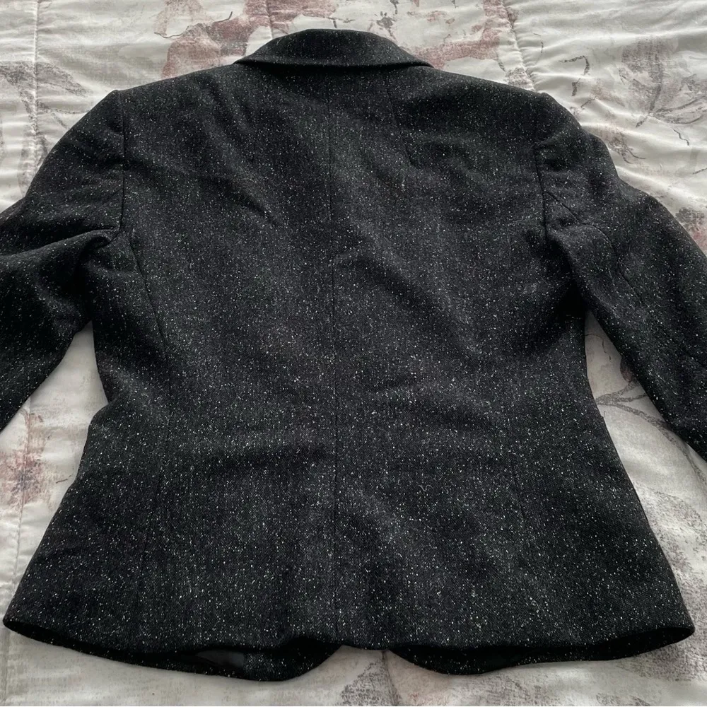 Sisley Y2K wool & silk blend gray marled blazer, size 38 or 4 preppy pockets - Image 13