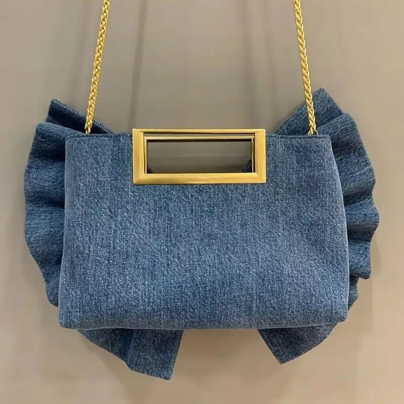 Alice + Olivia Raven Denim Bow Bag - Image 7
