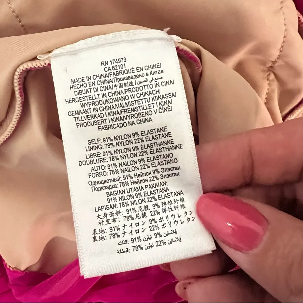 NEW NWT Herve Leger One Shoulder Draped Jersey Mini Dress In Neon Pink - Image 8