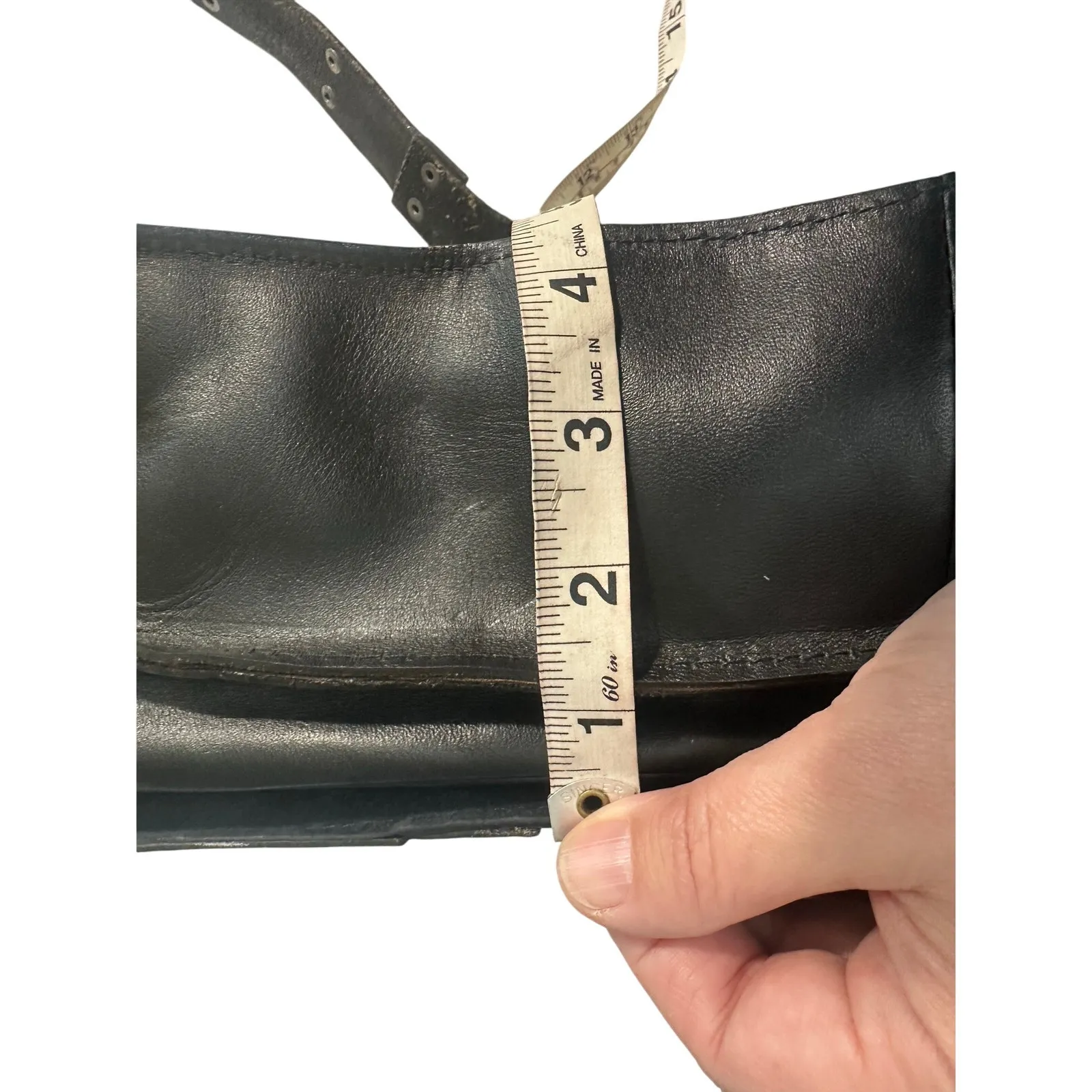 Patricia Nash Crossbody Black 100% Leather Silver Studded Flap NWOT - Image 12