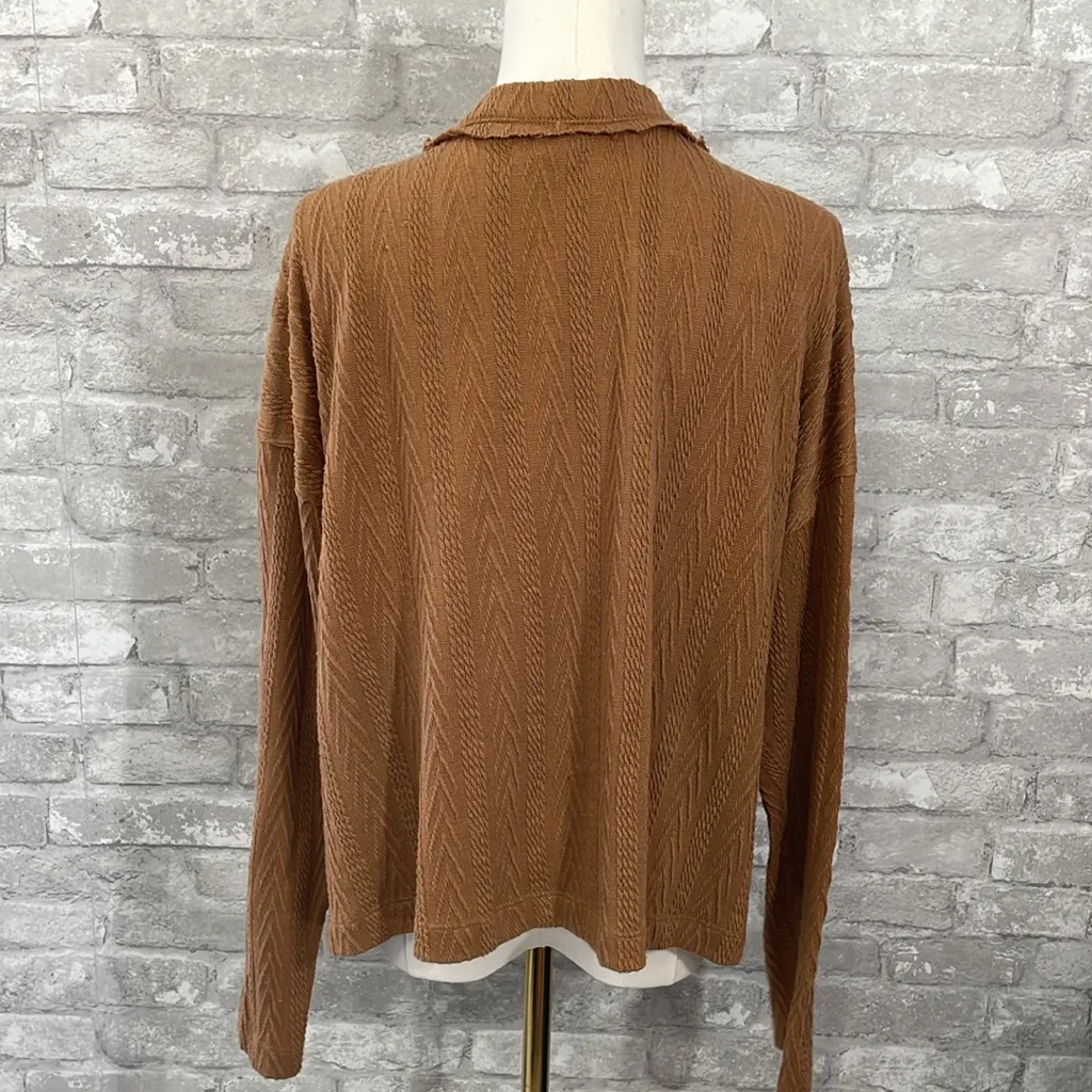 Maurices Tan Button-Up Textured Cardigan - Image 3