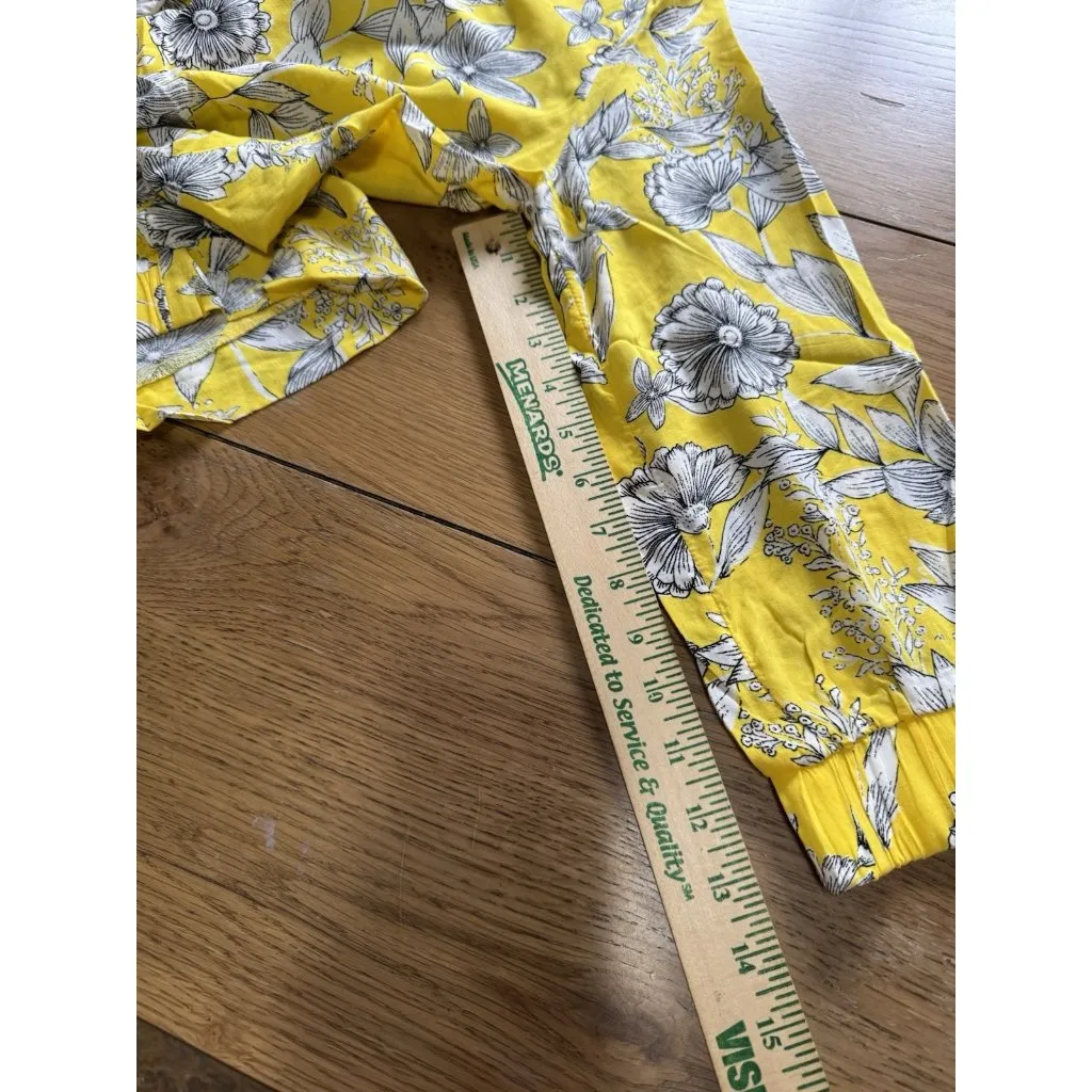 A New Day Women Shirt Size Medium Long Sleeve Floral Rayon Boho Lightweight City - Image 7