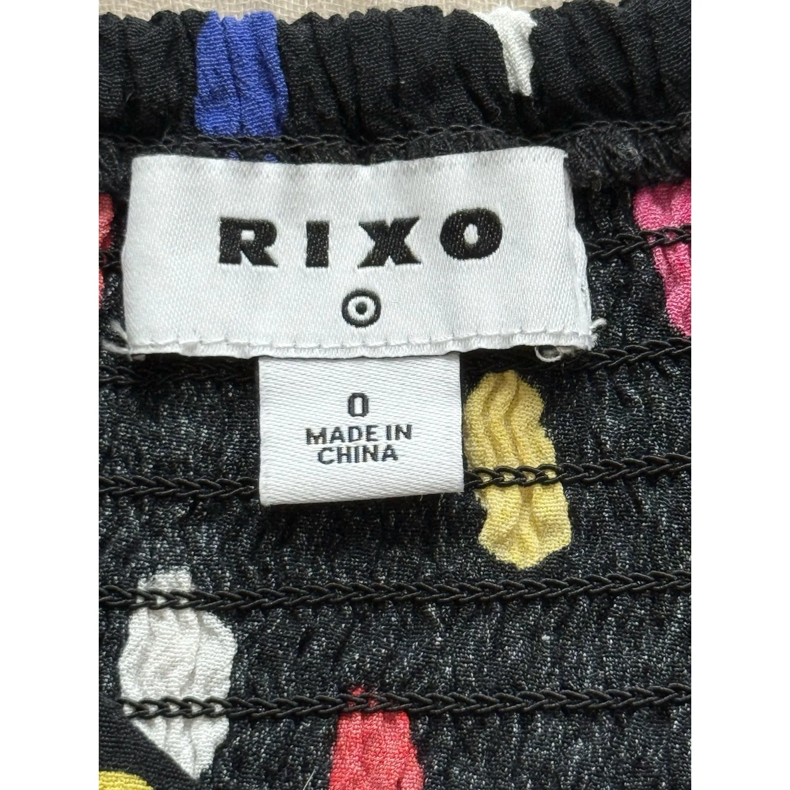 RIXO Target Dress Women's 0 Black Multicolor Polka Dot Puff Balloon Sleeve Smock - Image 4