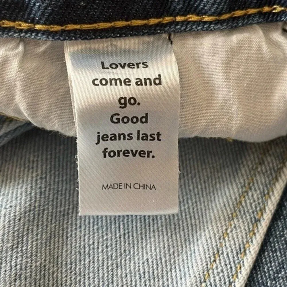 two tone panel high-waisted 5 pocket 90s Boyfriend jeans, size 26. - Image 6