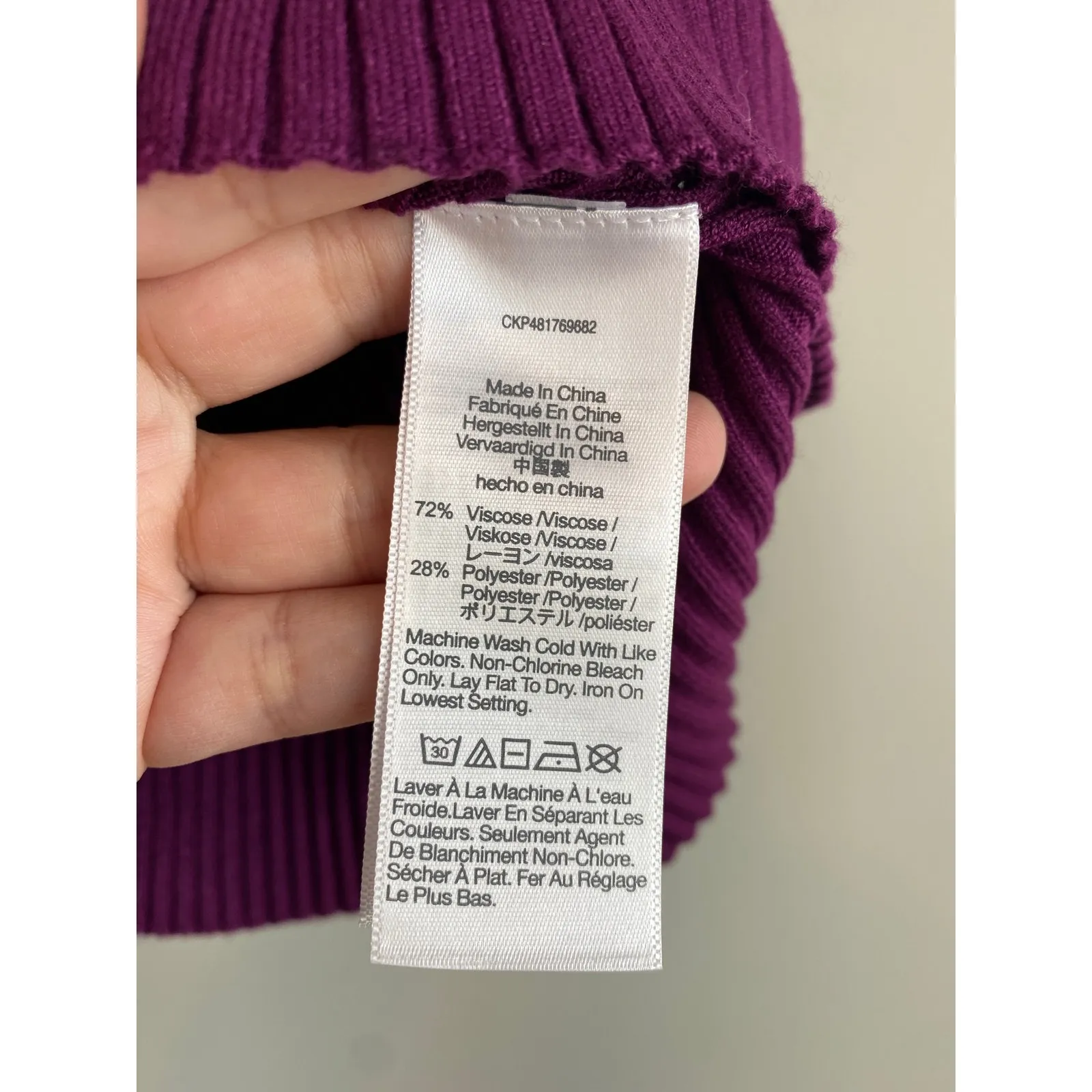 NWT Madewell Ribbed Sweater Mock Neck Tank In Purple Size XXS - Image 2