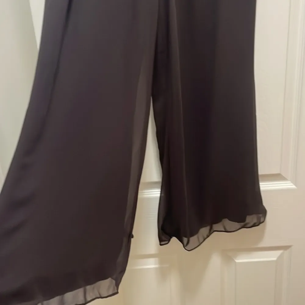 Cameron Blake by Man Chéri Mother of the bride Brown sequins dress Set pant Sz 8 - Image 9