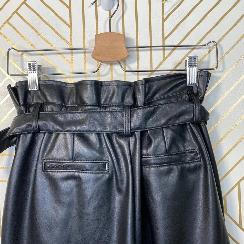 BLANKNYC Belted Paperbag Waist Vegan Leather‎ Pants - Image 9