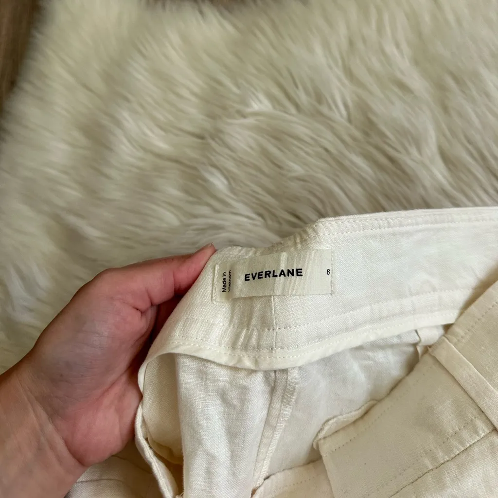 EVERLANE The Linen Way High Drape Pant In Bone - Image 8