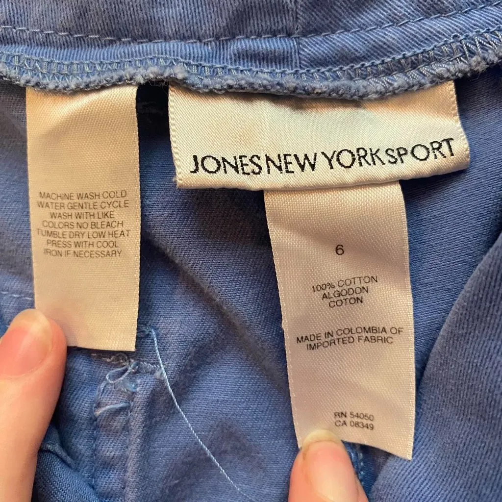 baby blue high rise cargo shorts by jones new york sport size 6 100% cotton - Image 4