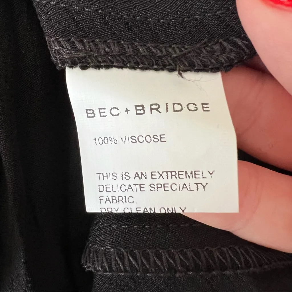 NEW NWT Bec + Bridge Ren Split Satin Maxi Dress Black - Image 11