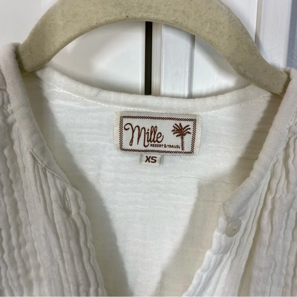 Mille Resort & Travel Florian Top in ivory double gauze‎ size xs 100% cotton White - Image 3