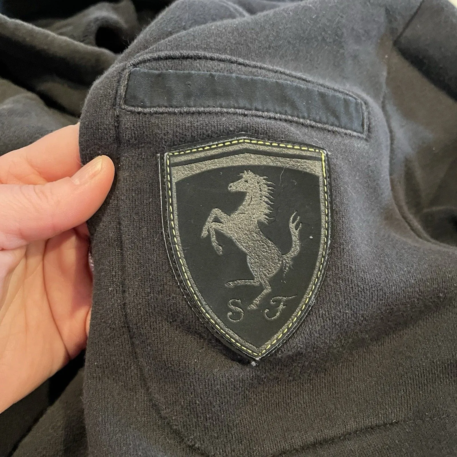 Men’s Puma Black Full Zip Ferrari Brand Hoodie Embroidered Size Medium Licensed - Image 3