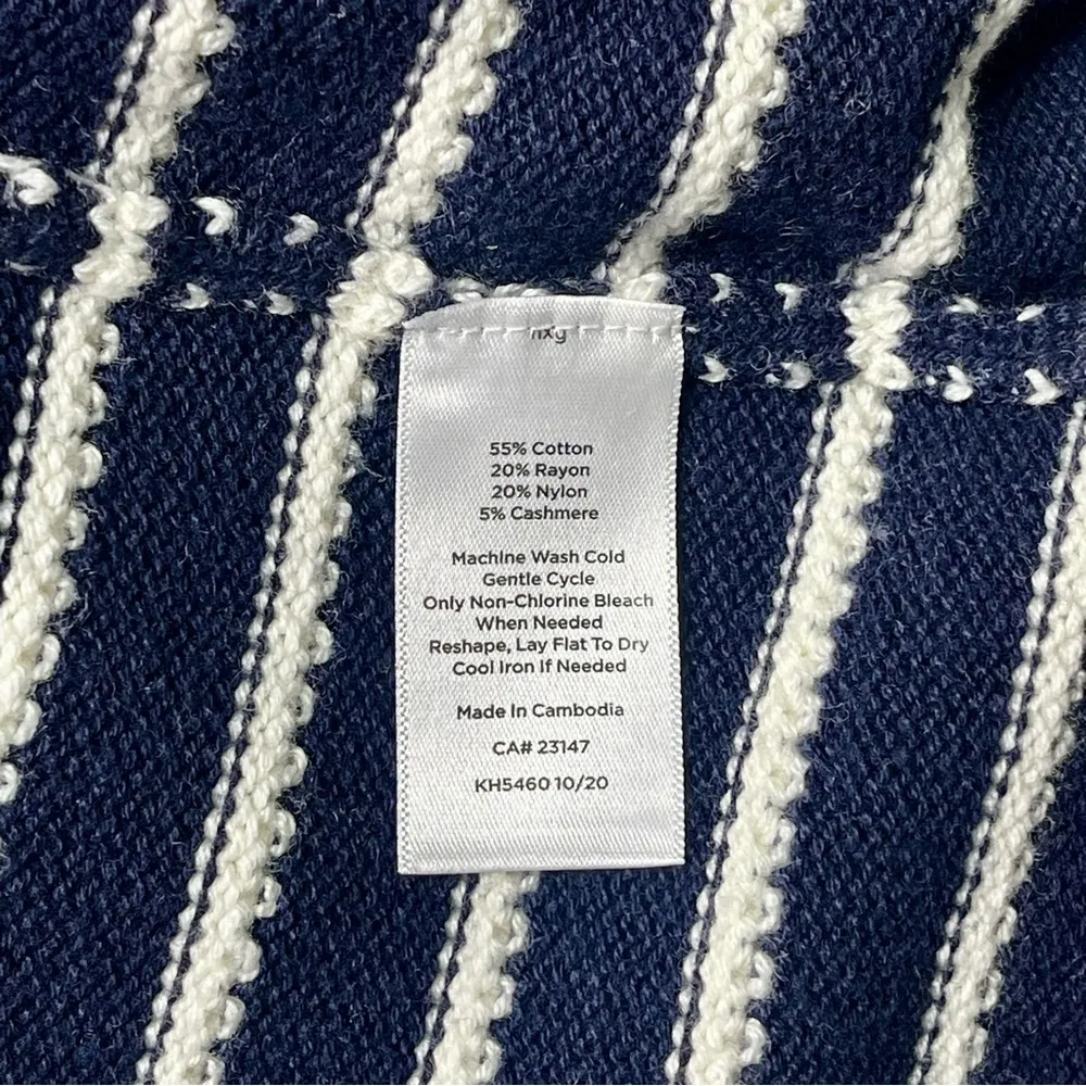 Talbots Supersoft Cashmere Belted Striped Sweater Cardigan Medium NWT - Image 10