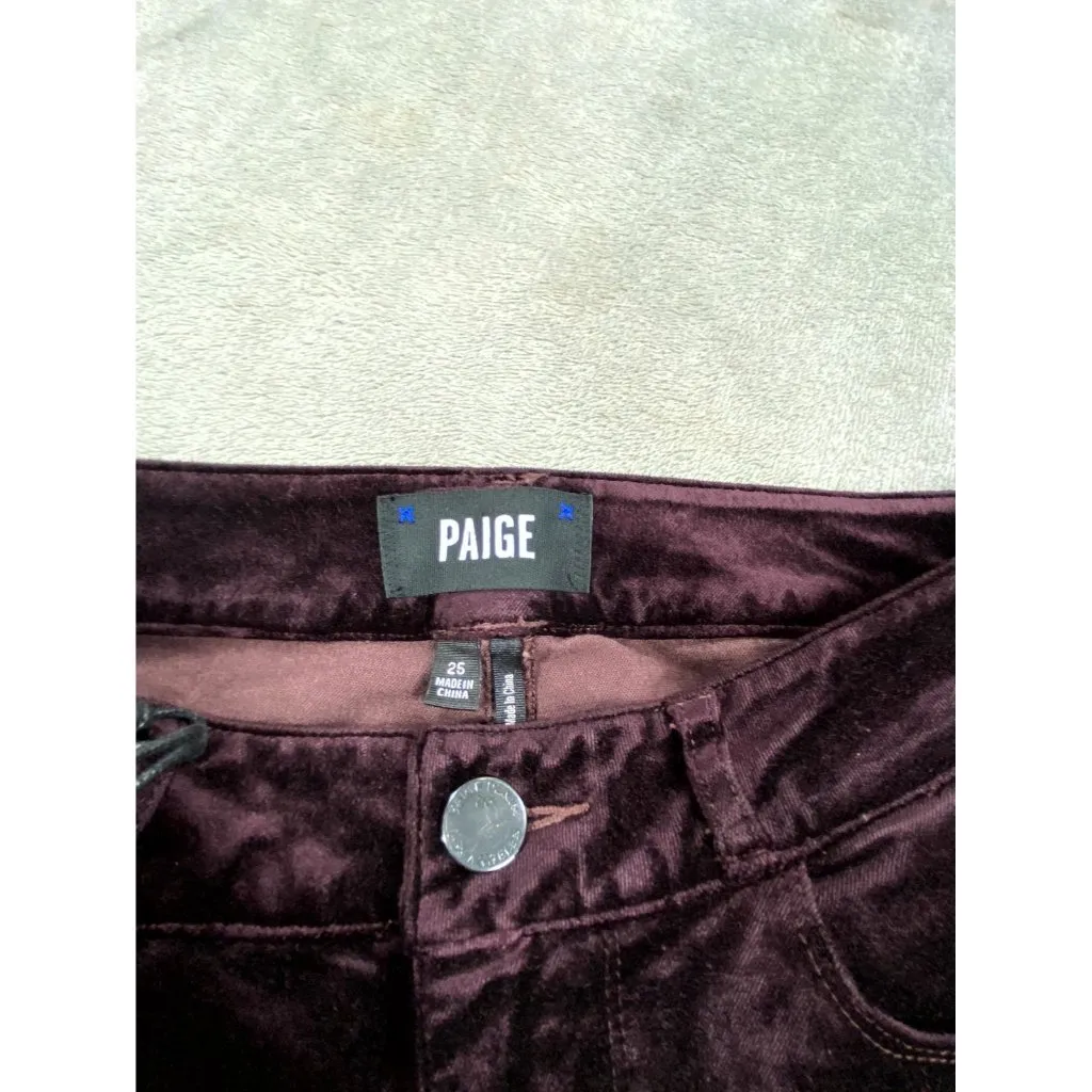 Paige Hoxton Ultra Skinny Pants 25 Purple Velvet Breathe Yoga Rochester Preppy - Image 4