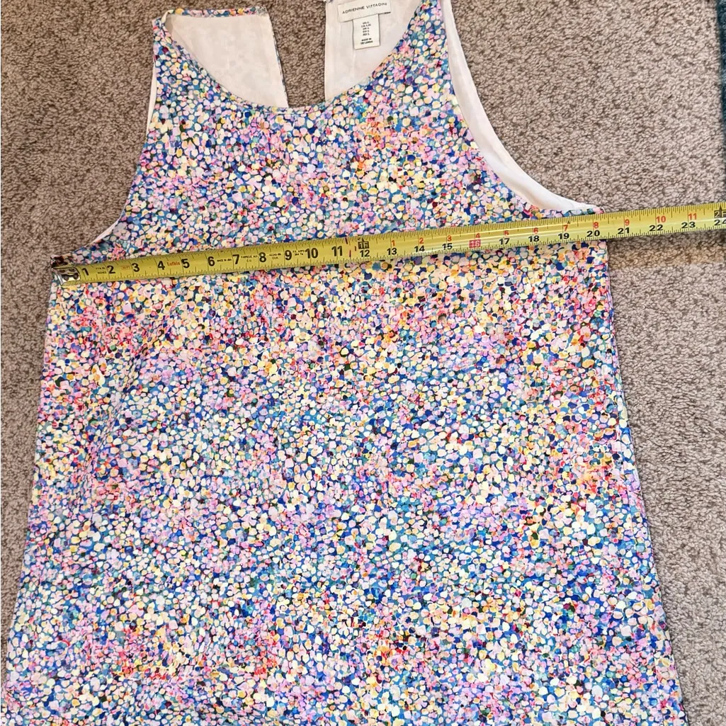 Adrienne Vittadini Boho Colorful Coastal Resort Brunch Sleeveless Blouse Top L - Image 6