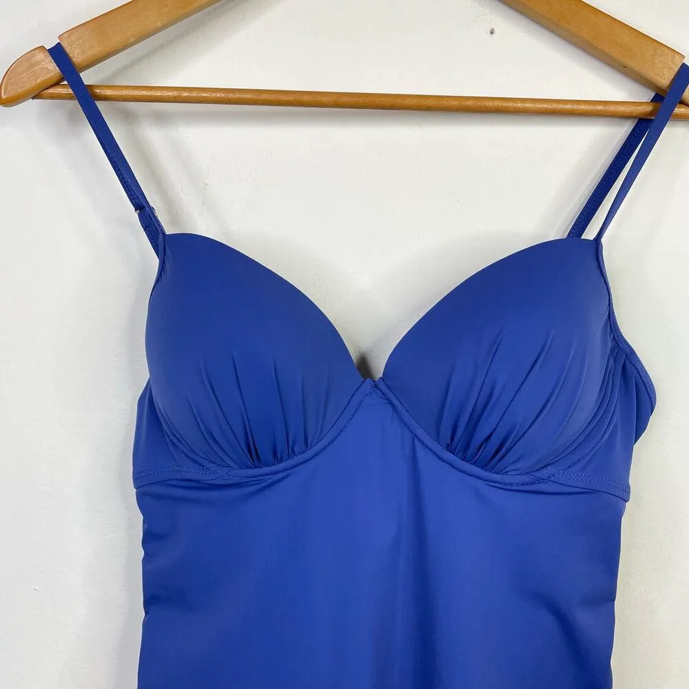 Assets Sara Blakely Spanx Push Up Underwire Slimming One Piece Swimsuit M Purple Size M - Image 3