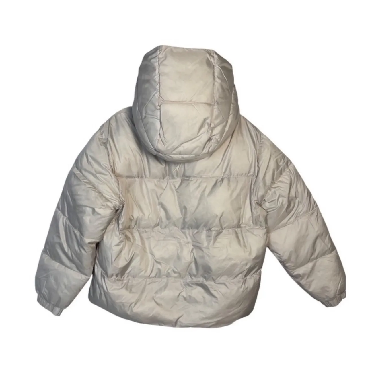 NVLT Women Puffer Jacket Ivory High Neck Quilted Full Zip size XL - Image 5