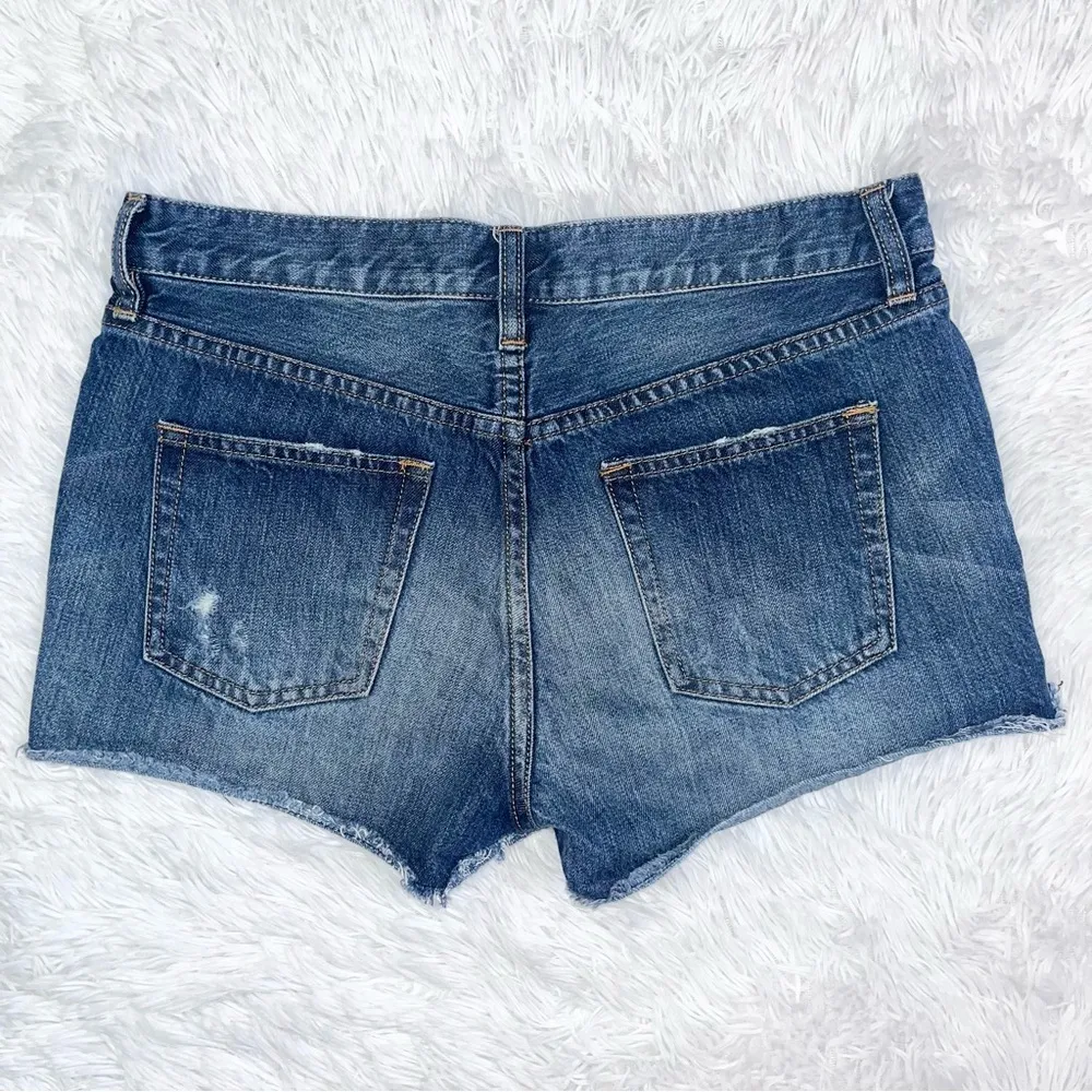 J. CREW Mid Rise Shortie Cutoff Blue Denim Jean Shorts 26 - Image 4