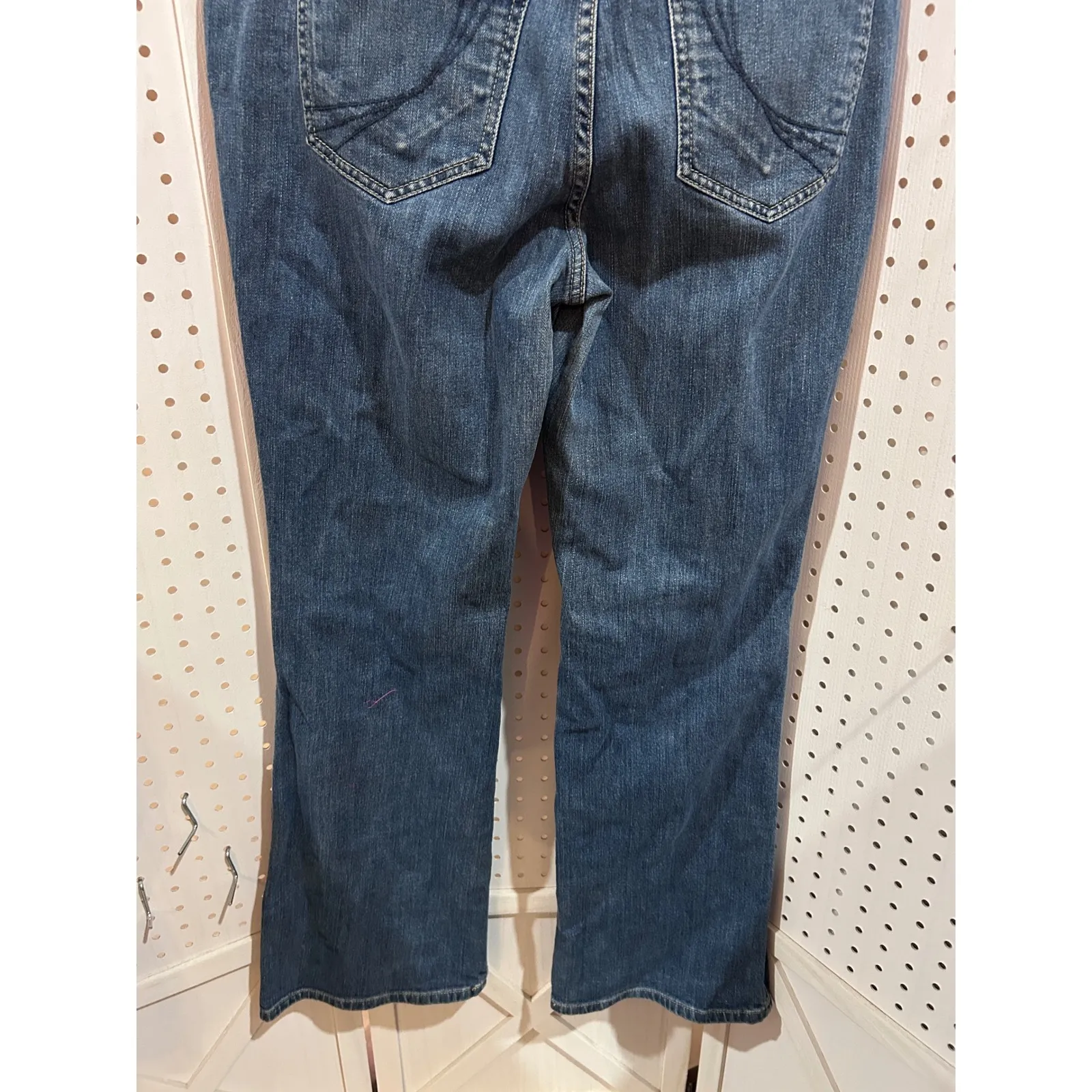 ELLE Monaco Women Blue Wash Denim Jeans Bootcut Flare Size 12 - Image 7