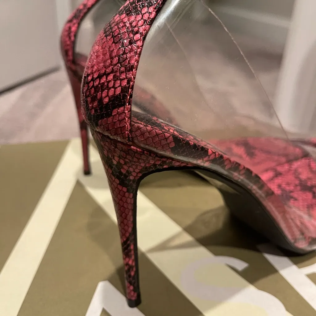 NWOT CAPE ROBBIN CLEAR  TRANSPARENT PINK SNAKE PUMPS 9 - Image 11