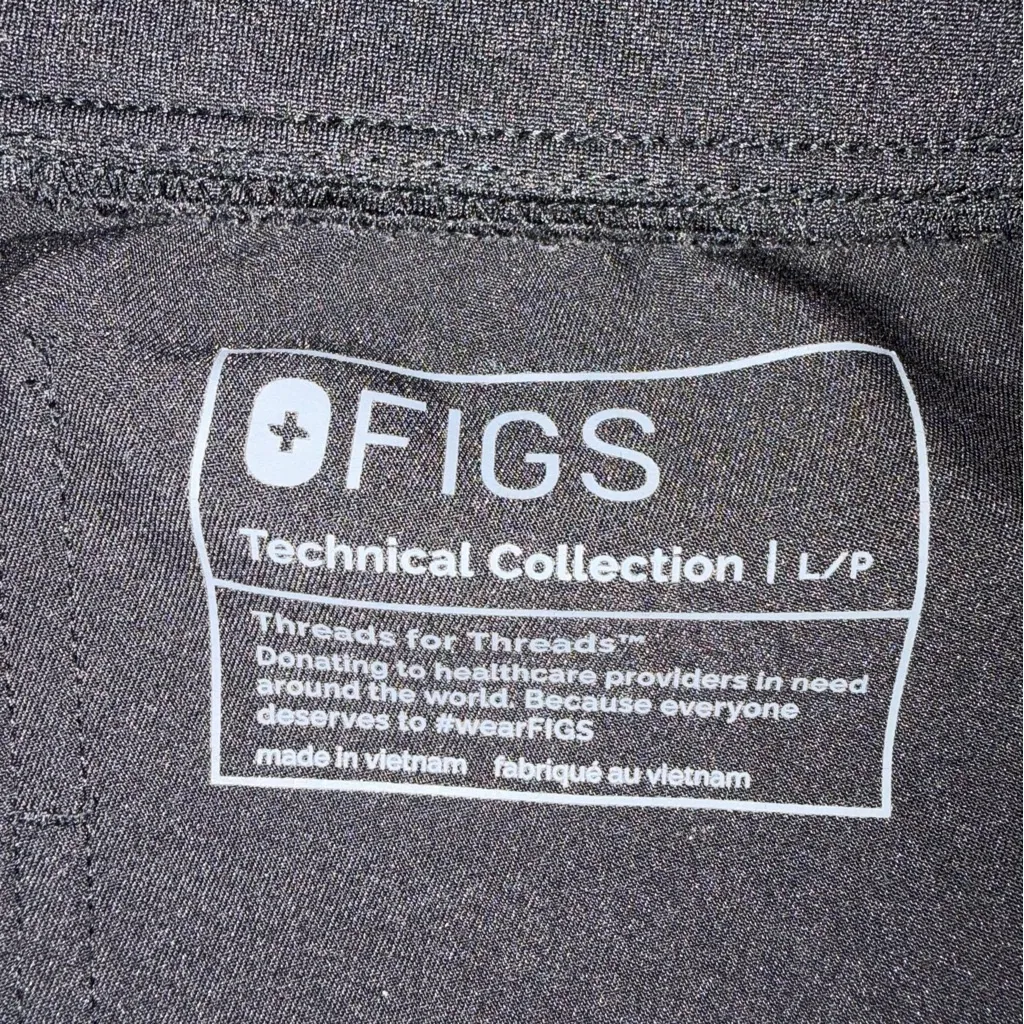 Figs Zamora Aya Healthcare Black & Navy Jogger Scrub Pants size Petite Large - Image 12