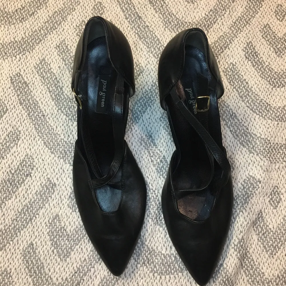 PAUL GREEN Black Lea Nuance Pump Heels Size 9 Criss Cross - Image 6
