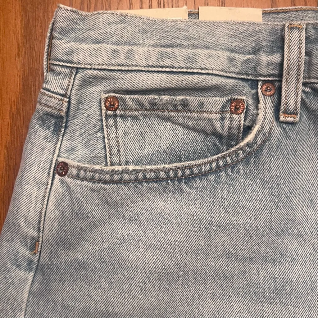 AGOLDE‎ Parker Loose Fit High Rise Vintage Long Denim Shorts in Twister Size 32 - Image 13