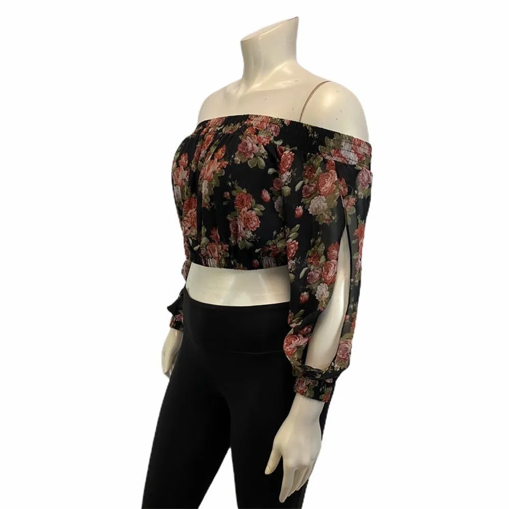 TOBI Off Shoulder Floral Cold Shoulder Top Blouse - Image 3