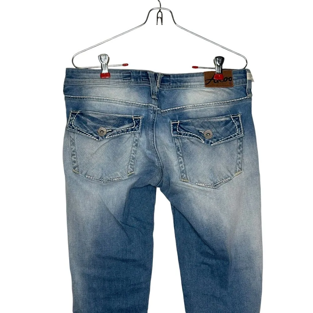 The Akoo Women's Jeans Comfort‎ Stretch Low Rise Medium Wash Pants Sz. 28 Blue - Image 9