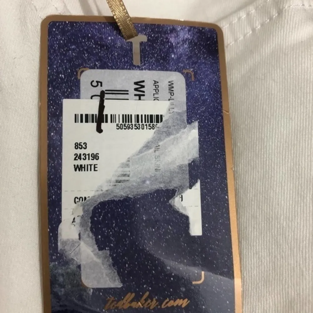 Ted Baker London Lillya Appliqué Hem Classic White Skinny Jeans Size 26 NWT - Image 11