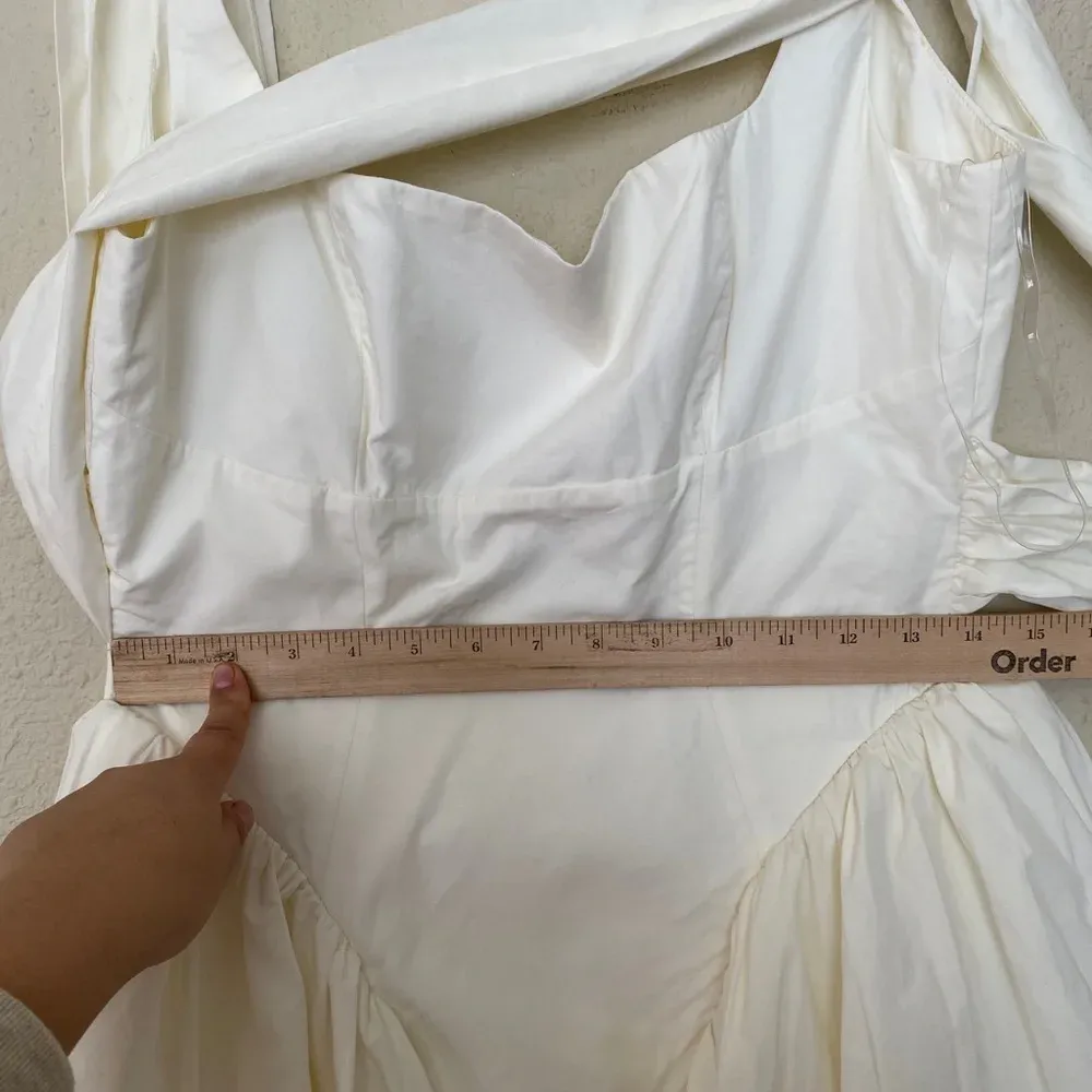 HOUSE OF CB 'Florianne' Ivory Bow Mini Dress NWOT size M A-C regular length - Image 8