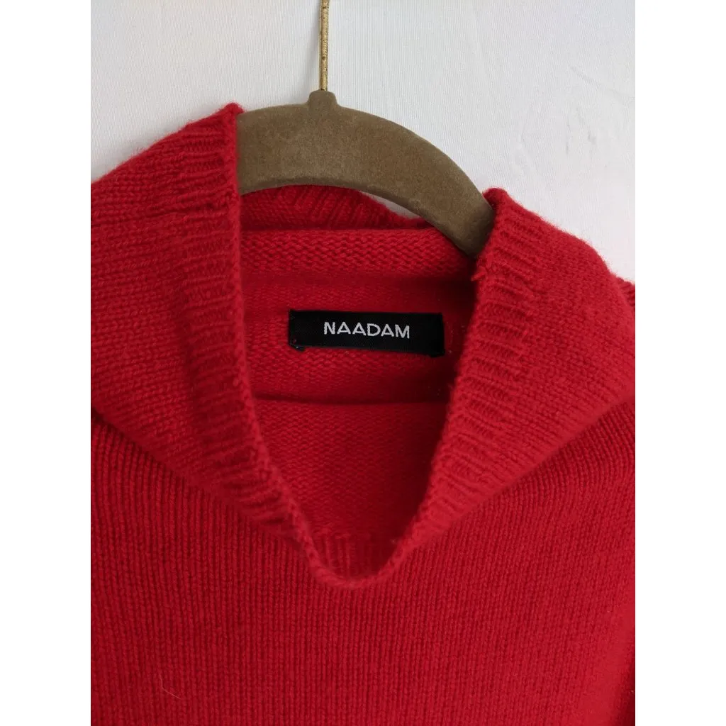 NAADAM Volta Ruffle Mock Turtleneck Cashmere Pullover Sweater M Red Size M - Image 7