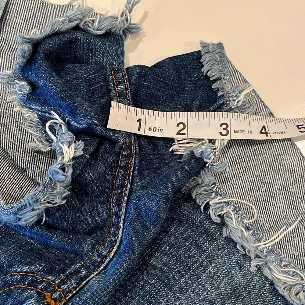 Mango Denim Cutoff Shorts High Rise Size 6 - Image 8