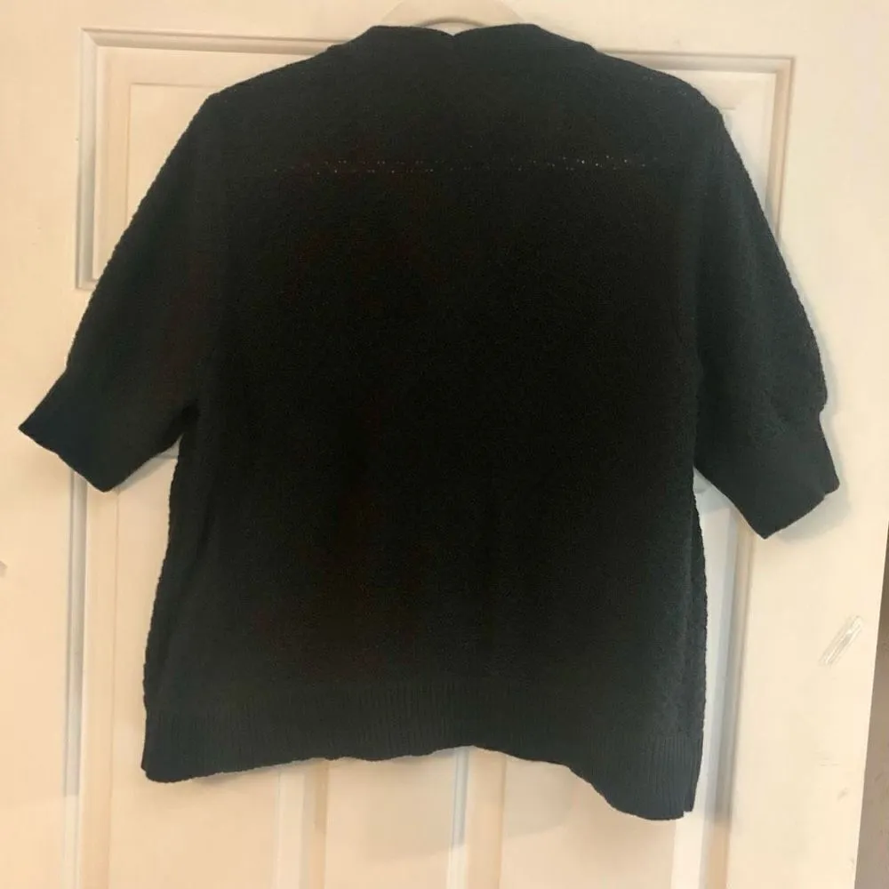 Christopher & Banks Women’s Knitted Black Cardigan Size Large - Image 2