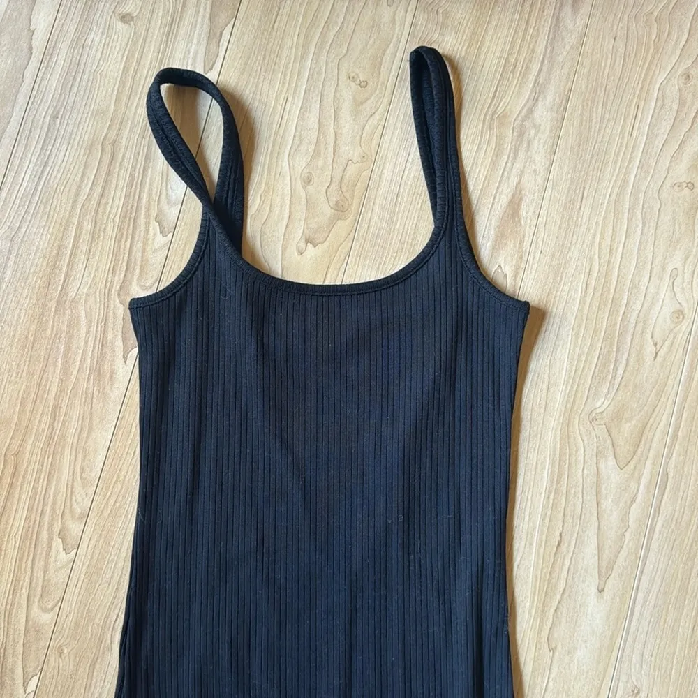 Essex Ribbed Square Neck Tank Dress Black Size XS - Image 2