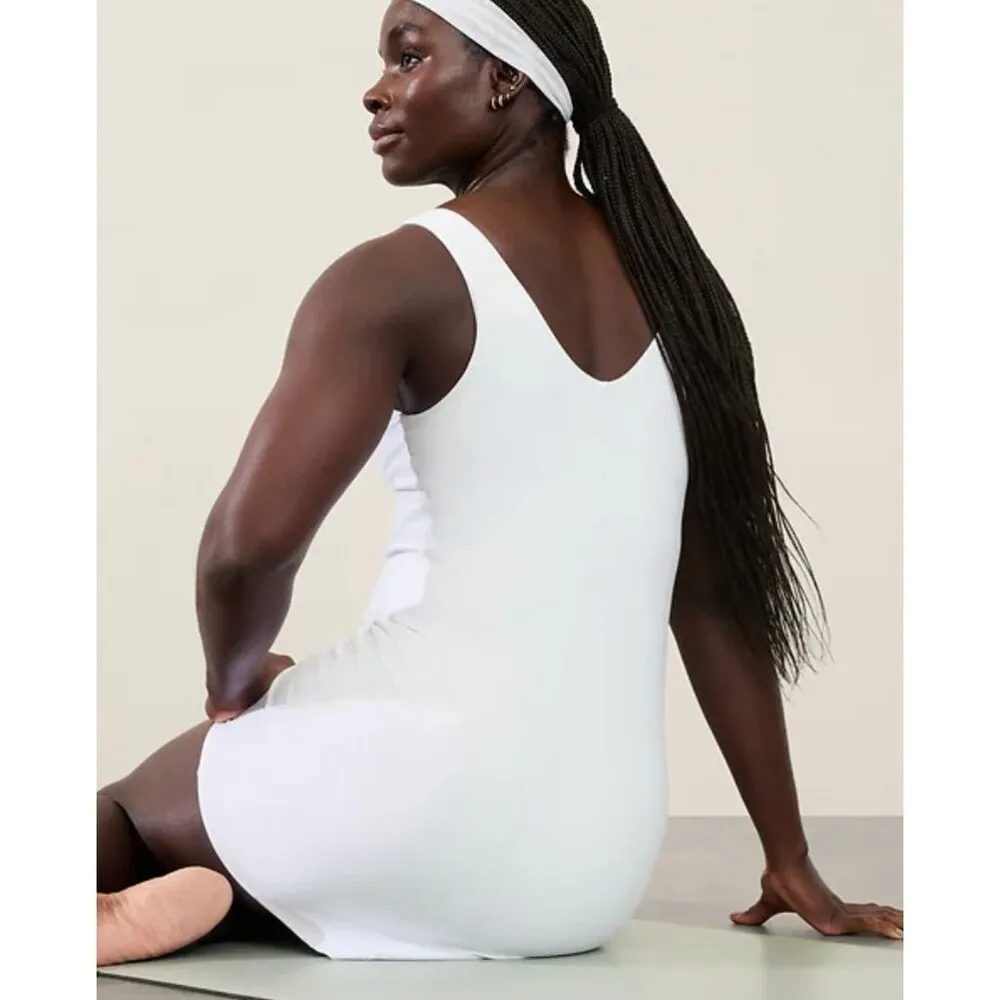 Athleta XXS Transcend Dress Bright White 2X-Small Tennis Built in Bra and Shorts - Image 3