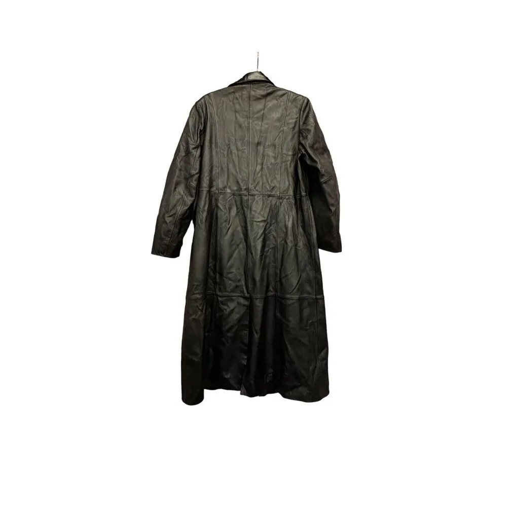 Modern Essentials Leather Jacket Coat Black M Mid Length Size M - Image 5