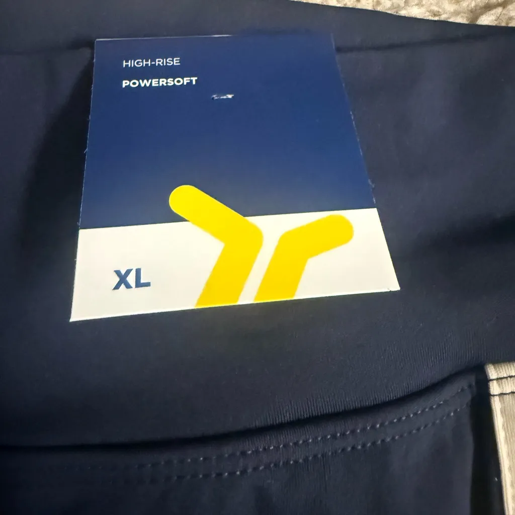 Old Navy Blue White Trim High-Waisted PowerSoft Faux-Wrap Skort - size XL - Image 2