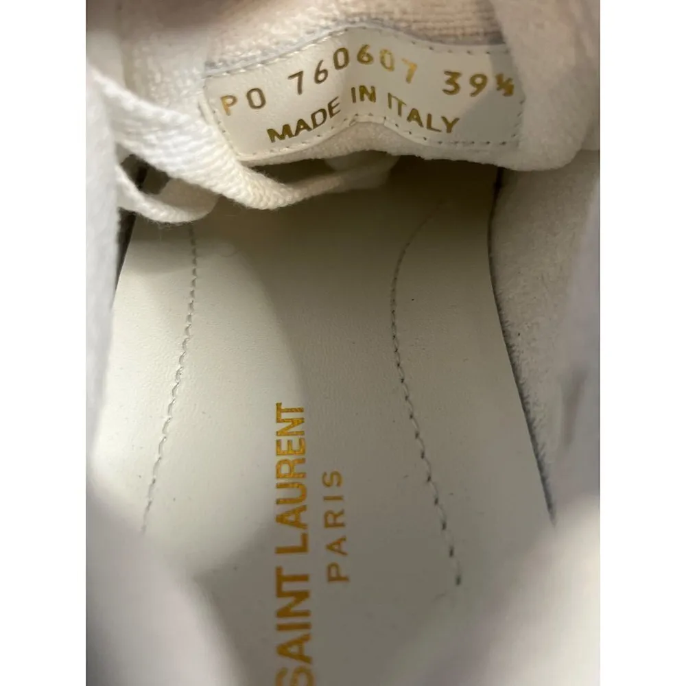 Saint Laurent Bump Leather Sneakers in Blanc Optique 39.5 New With Box Womens - Image 14