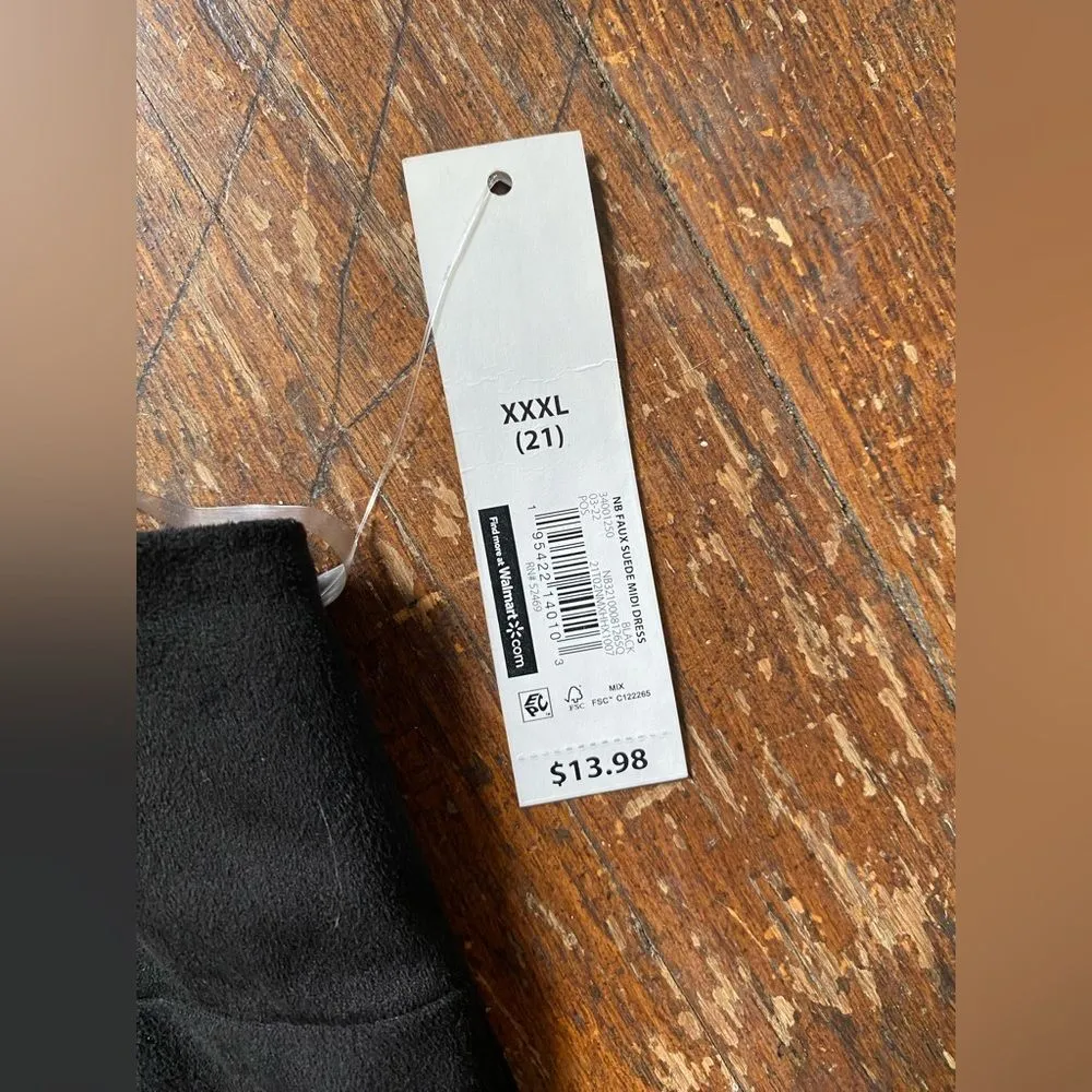 NoBo Black Suedelike Spaghetti Strap Dress Size XXXL NWT - Image 3