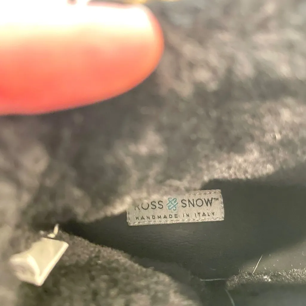 ROSS & SNOW Stefana Black Camo Leather Moto Boot Shearling Italy Size US 7 - Image 9