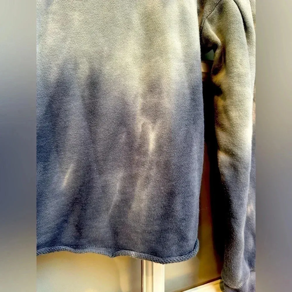 Vintage Y2K American Eagle Blue Grey Tie Dye Crop Top Sweatshirt Size Medium M - Image 9