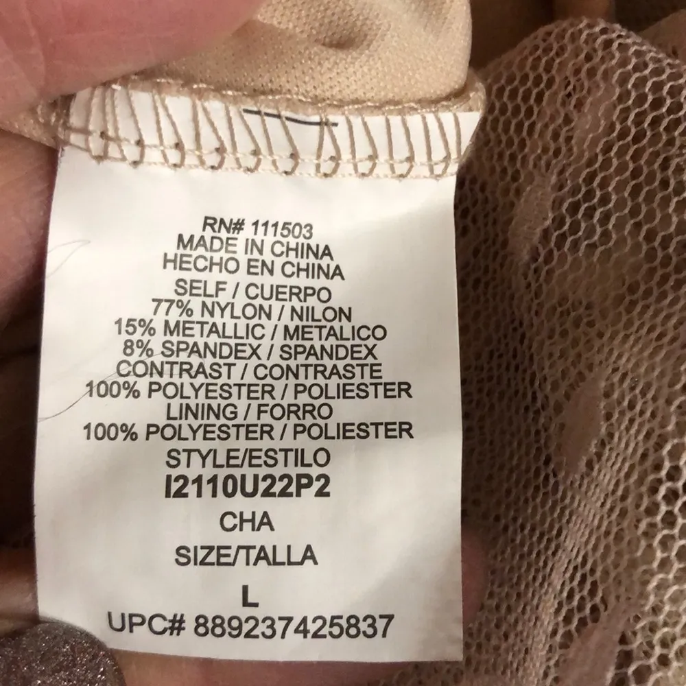 Lily Rose metallic Lace Fit & Flare Dress size large - Image 6