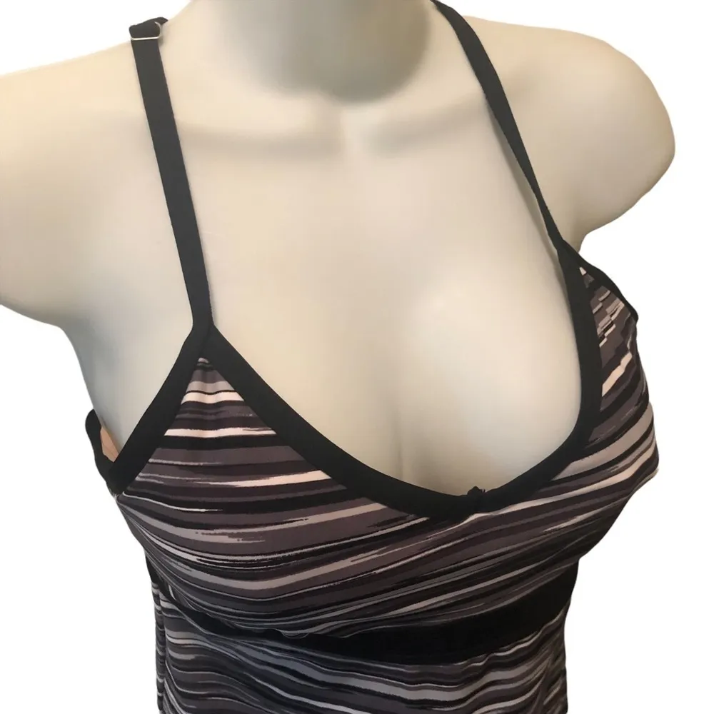 Athleta Printed Shorebreak Dress Black Stripe Grey S Athletic Tennis Pickleball - Image 5